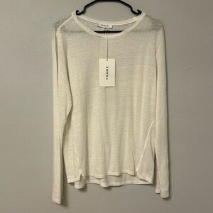 NWT Frame off white organic cotton shirt, women’s size Large. Cute classic!